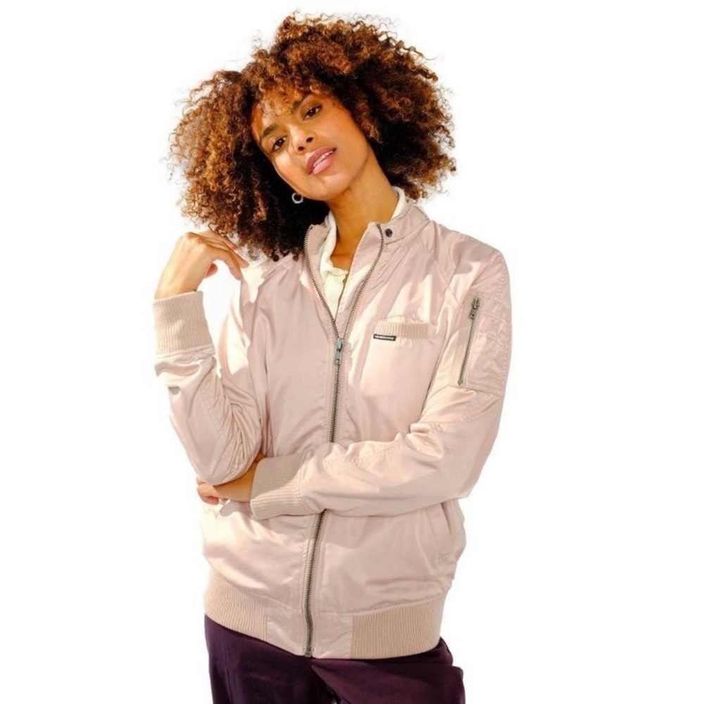Members Only Womens Washed Satin
Boyfriend Jacket- Blush, X-Small